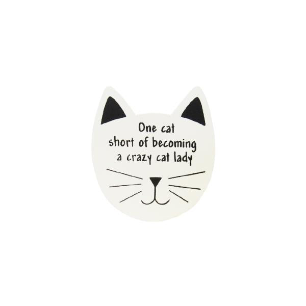 Cute cat head magnet for feline lovers, 6.5 x 7.5 cm, perfect for notes on the fridge or magnetic board.