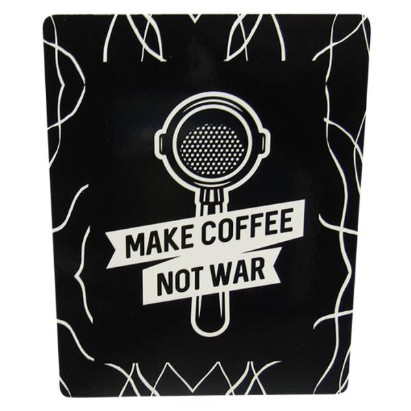 Cafe Magnet Make Coffee: black and white fridge magnet for coffee lovers, featuring motivational quotes and stylish design.