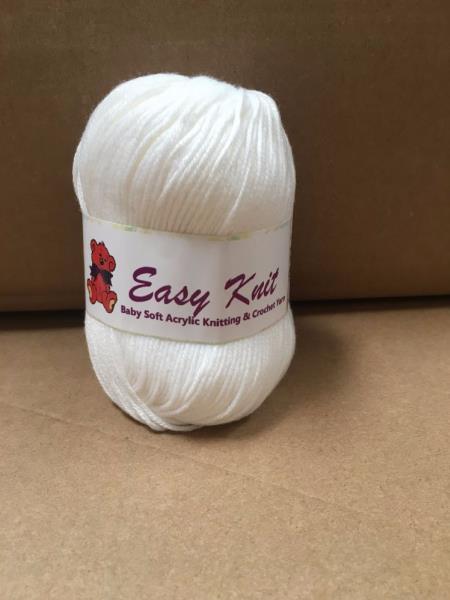 Soft white knitting yarn for baby projects, 45gm, 3 ply, ideal for blankets and garments with comfort and luxury.