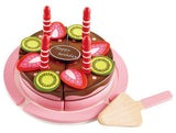 Double-flavoured Birthday Cake from Hape featuring strawberry and chocolate, perfect for imaginative play and celebrations.