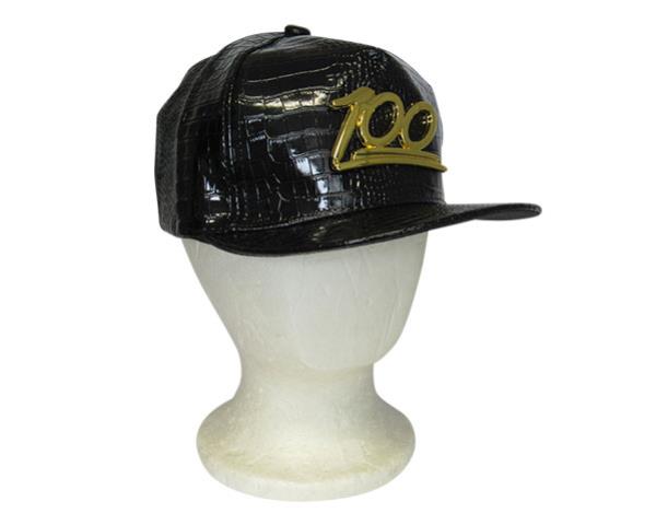 Stylish black Bling 100 cap with flat peak, adjustable fit, and shimmering embellishments for a trendy look.