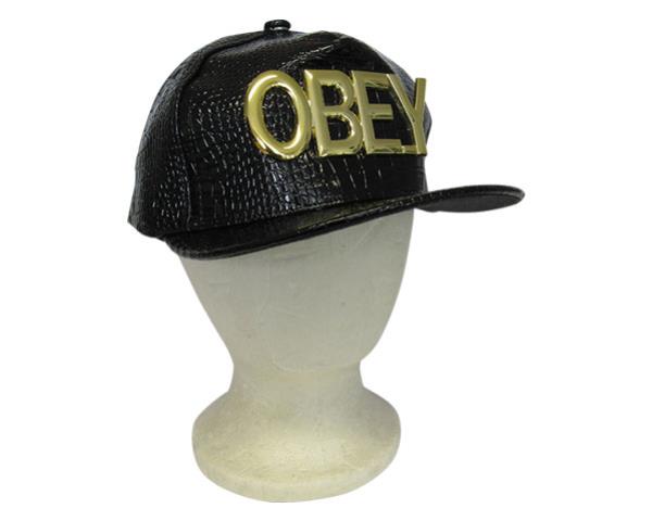 Colorful Bling Obey Black cap with flat peak and adjustable strap, perfect for stylish everyday wear.