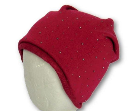 Vibrant hot pink sparkle beanie, perfect for warmth and style in winter, designed for a cozy, snug fit.