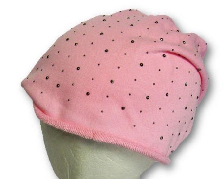 Soft pink Sparkle Beanie showcasing shimmering elegance, perfect for winter style and cozy warmth. Ideal for any outfit.