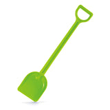 Bright green Hape Mighty Shovel for toddlers, designed for outdoor play and physical development through digging and scooping.