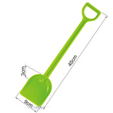 Bright green Hape Mighty Shovel for toddlers, designed for outdoor play, digging, and imaginative adventures.