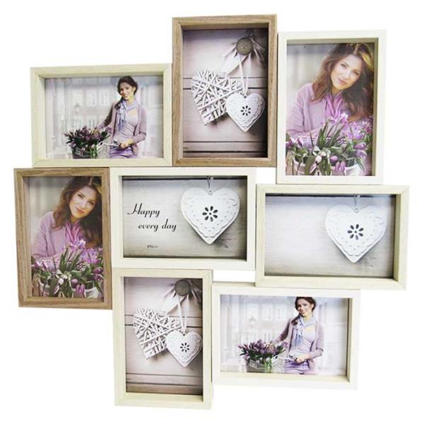 Beech Tones Eight photo frame displaying 8 photos in a stylish, natural finish, perfect for home decor and lasting memories.