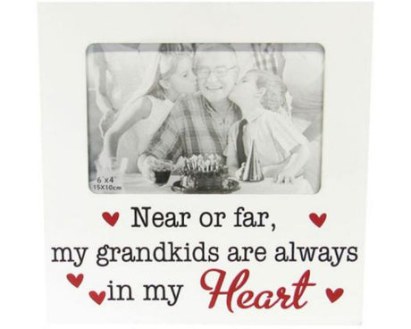 Wooden photo frame for 6x4" photos, celebrating moments with grandies; stylish and durable decor piece.