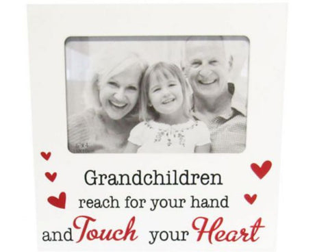 Wooden photo frame measuring 19.8 x 19.8 cm, designed for a 6 x 4" photo, celebrating memories with your grandies.