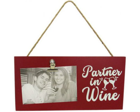 Rustic wood photo frame with twine hanger and clip holder, perfect for showcasing cherished memories.