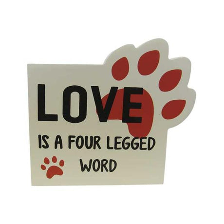 Charming MDF pet shelf sign with a whimsical paw-shaped cutout, perfect for pet lovers' home decor.