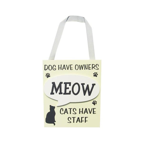 Charming MDF wall art with a cute cat motif and "Meow" inscription, perfect for cat lovers' home décor.