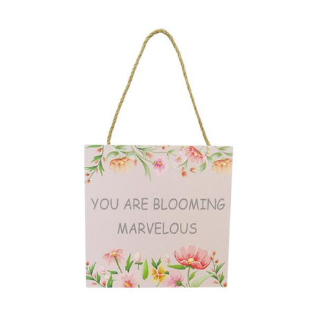 Charming 12x12 cm MDF wall art featuring a blooming design, perfect for enhancing garden decor or indoor spaces.
