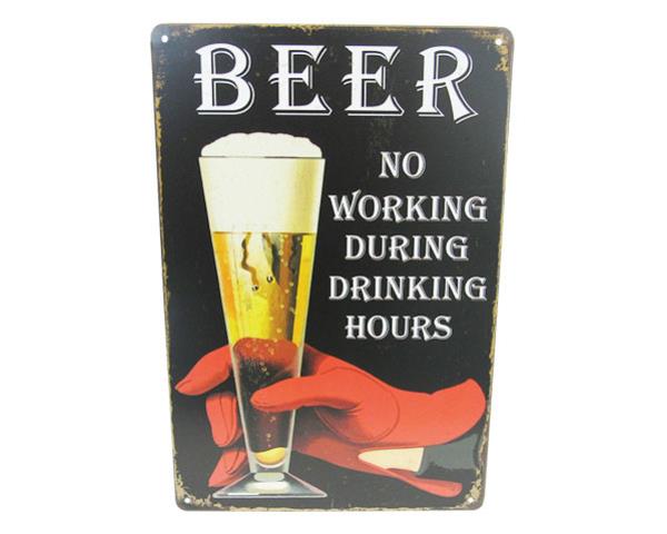 Art Tin Sign -  Beer Hours Sign