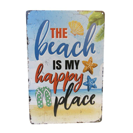 Retro-inspired 30cm tin art sign that adds color and joy to any space, perfect for creating a cheerful atmosphere.