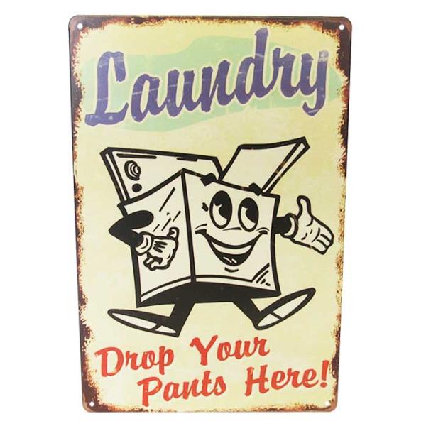 Wall Art Tin Laundry Pants Sign