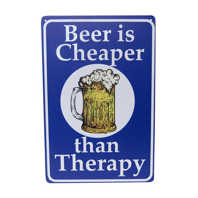 Retro 30cm tin sign featuring whimsical beer-themed graphics, perfect for bars and man caves.