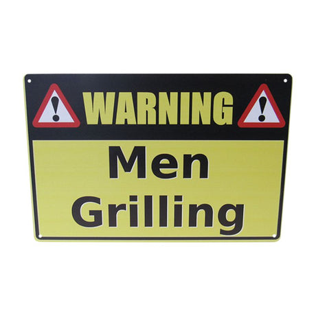 Retro 30cm tin art sign featuring a grill warning, perfect for BBQ areas and kitchens, adds charm and caution.