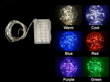 Silver String Christmas Lights, 3m long in cool white, perfect for festive decor and versatile indoor/outdoor use.
