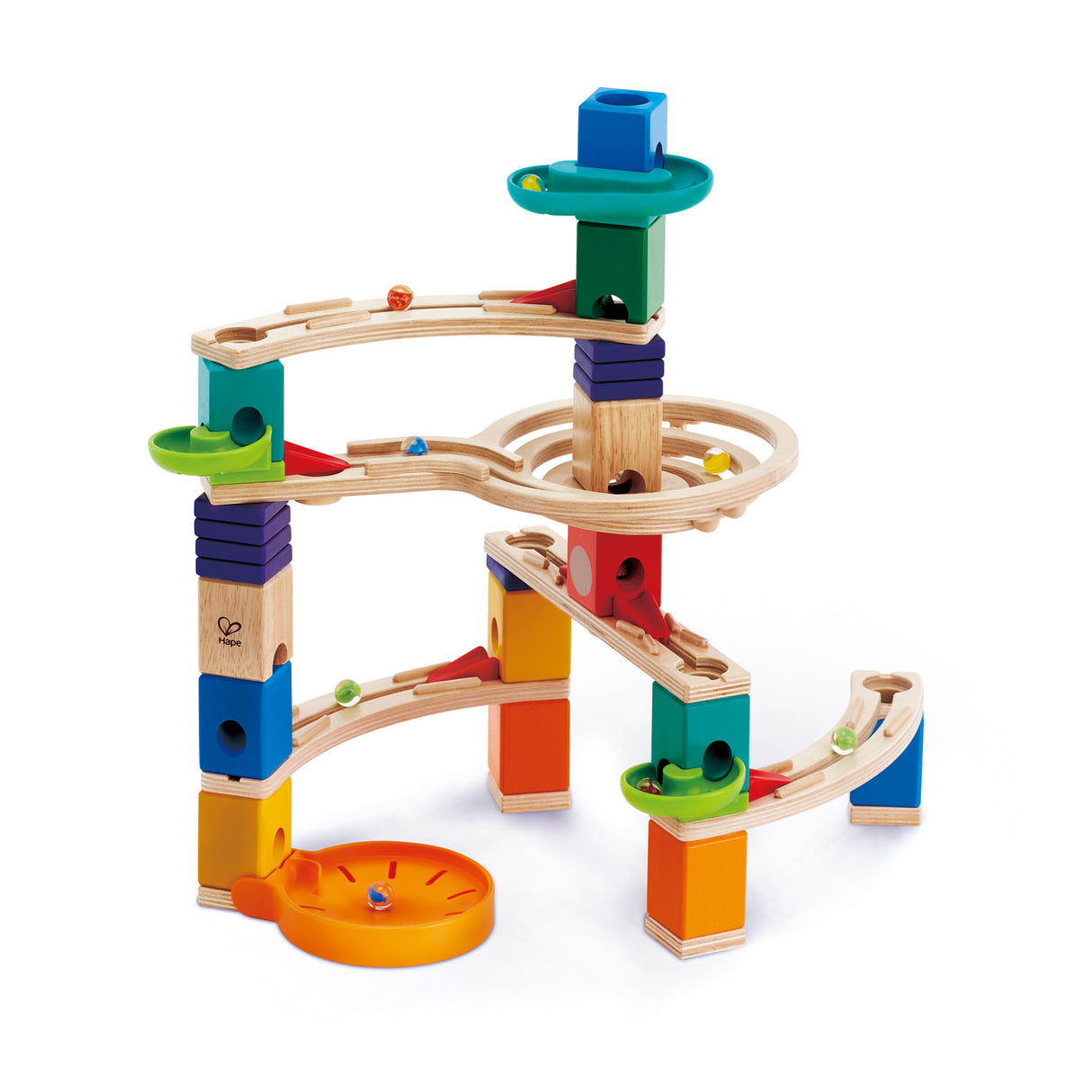 Colorful marble run for kids aged 4+, featuring three vibrant gutters that enhance creativity and STEM learning.