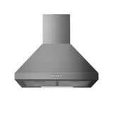 Sleek stainless steel 60cm Midea Canopy Rangehood with 400m3/h airflow, 3 speeds, LED bulbs, and an easy-care grease filter.