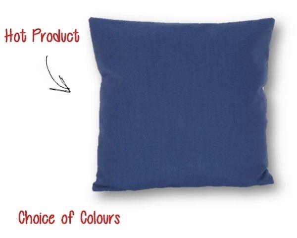 Cobalt blue cushion cover made of thick fabric with a zip for easy washing, perfect for enhancing home decor.