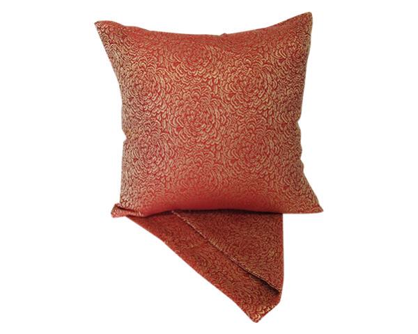 Floral Design Red Cushion Cover in premium fabric, 44cm x 44cm, featuring a vibrant red floral pattern and convenient zip for washing.