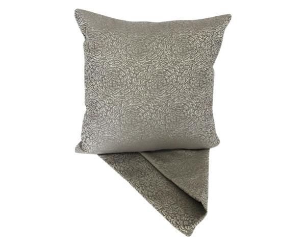 Elegant silver floral cushion cover crafted from thick fabric, perfect for adding style to your home decor.