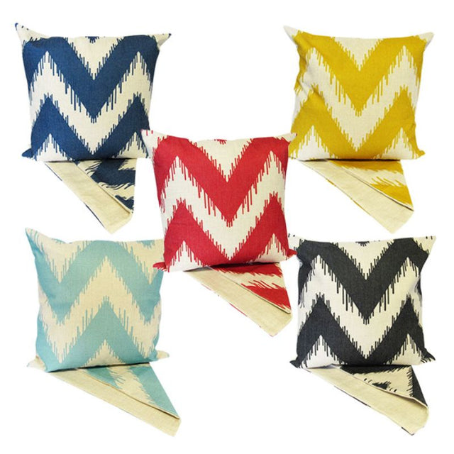 Set of 5 Designer ZigZag Cushion Covers, 44cm, featuring unique patterns for a stylish home upgrade.