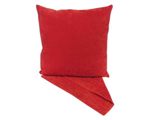 Luxurious red velvet cushion cover, 44cm x 44cm, featuring a zip for easy cleaning and a stylish pop of color for any decor.