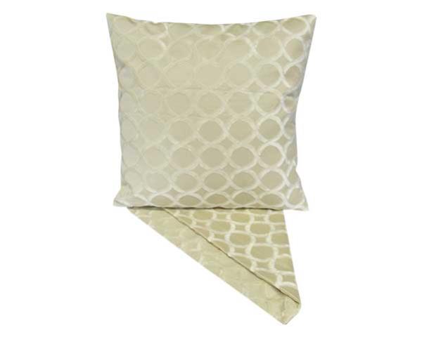 Cushion cover in cream with lush circle patterns, made from thick fabric, perfect for stylish home decor.