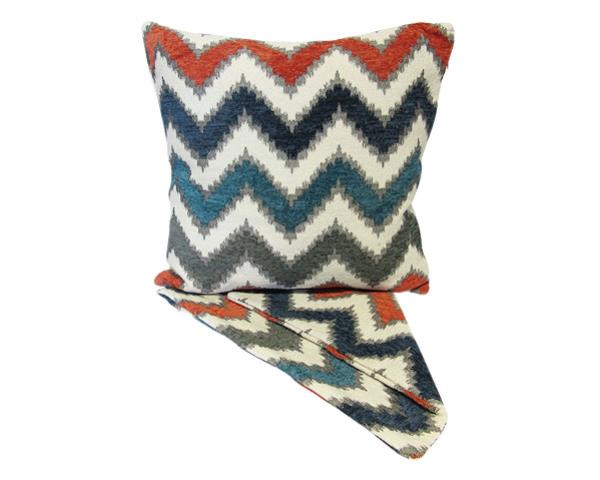 Bright Zigzag Autumn Cushion Cover featuring vibrant autumn colors and zigzag design, perfect for home decor updates.