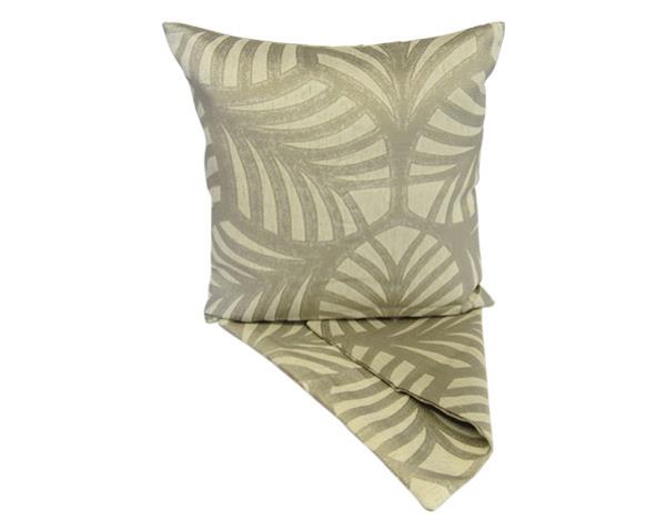 Stylish silver geometric palm cushion cover, 44x44 cm, durable fabric with zip closure for easy washing.