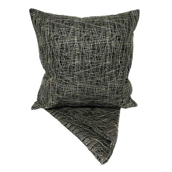 Sophisticated black cushion cover with durable fabric, stylish zip, and modern design for versatile home decor.