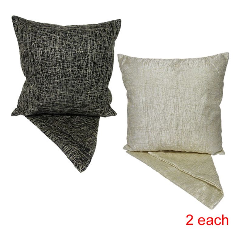 Set of 4 assorted granite-inspired cushion covers, 44cm, stylish and durable for modern home decor.