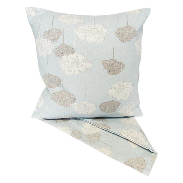 Cushion Cover Leaves on Light Blue