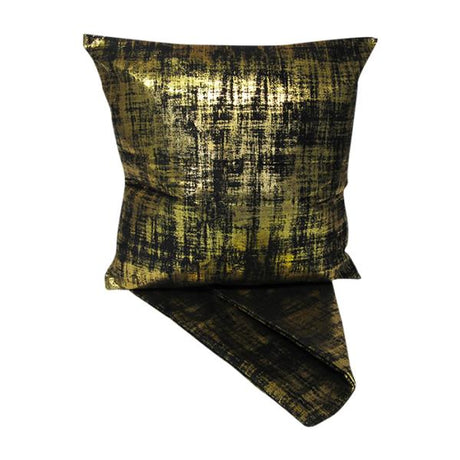 Elegant black and gold cushion cover, 44cm x 44cm, crafted from premium fabric with zip for easy washing.