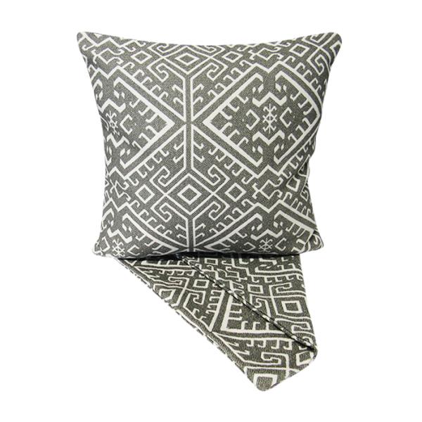 Elegant Inca Silver cushion cover in thick fabric, 44cm x 44cm, features easy-access zip, perfect for home decor enhancement.