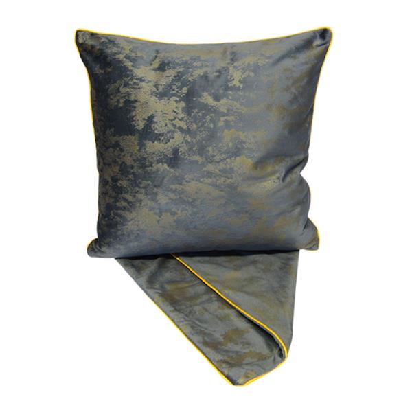 Luxurious Misty Piped Silver cushion cover, 44cm x 44cm, crafted from thick fabric with elegant silver piping and easy-access zip.