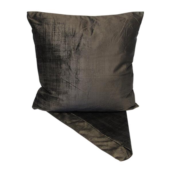 Warm chocolate cushion cover made from premium fabric, 44cm x 44cm, featuring an easy access zip for cleaning.