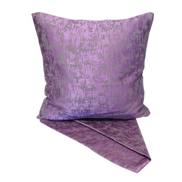 Mist purple embroidered cushion cover in thick fabric, perfect for adding color and elegance to any living space.