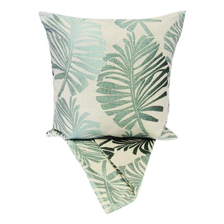 Lush green Parlor Palm Cushion Cover with zip closure, crafted from thick fabric, perfect for home decor, 44cm x 44cm.