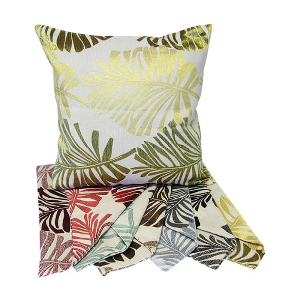 Cushion cover set featuring a lush parlor palm design, made of thick fabric, perfect for stylish home decor.