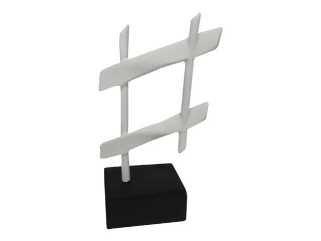 Elegant white music sharp statue, 17 cm tall, perfect decor for music lovers' homes or studios.