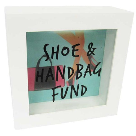 Money box in the shape of shoes and bags, stylishly designed for saving funds for fashionable purchases.