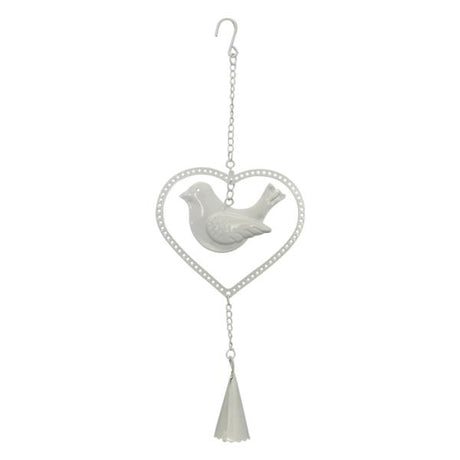 Elegant Country Chic Bird Hanger Bell, 29.5 cm long, attracting birds while adding rustic charm to gardens and patios.