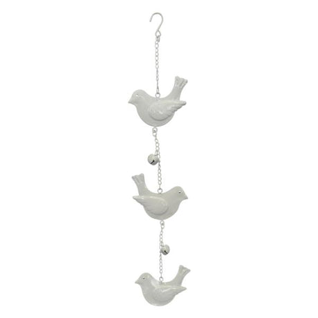 Country Chic 3 Birds Hanger featuring three bird sculptures, perfect for hanging keys or towels, adds rustic charm to your decor.