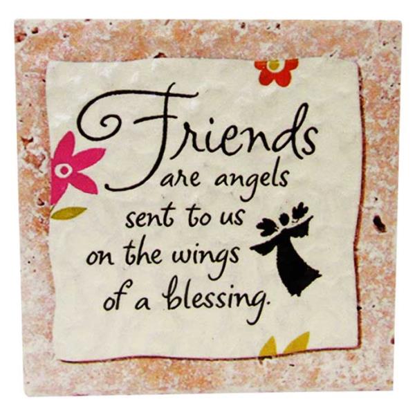 Ceramic art tile featuring angel designs and uplifting messages, ideal for home decor and thoughtful gifting.