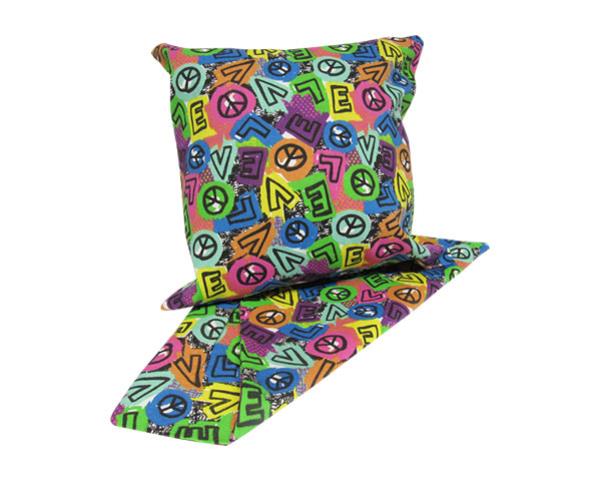 Essentials Cushion Cover Love and Peace with a cozy design in thick fabric, perfect for enhancing living spaces.