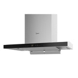 Midea T-Shape Steam Clean Rangehood E88 with high suction, steam cleaning, LED lights, touch control, and sleek design.